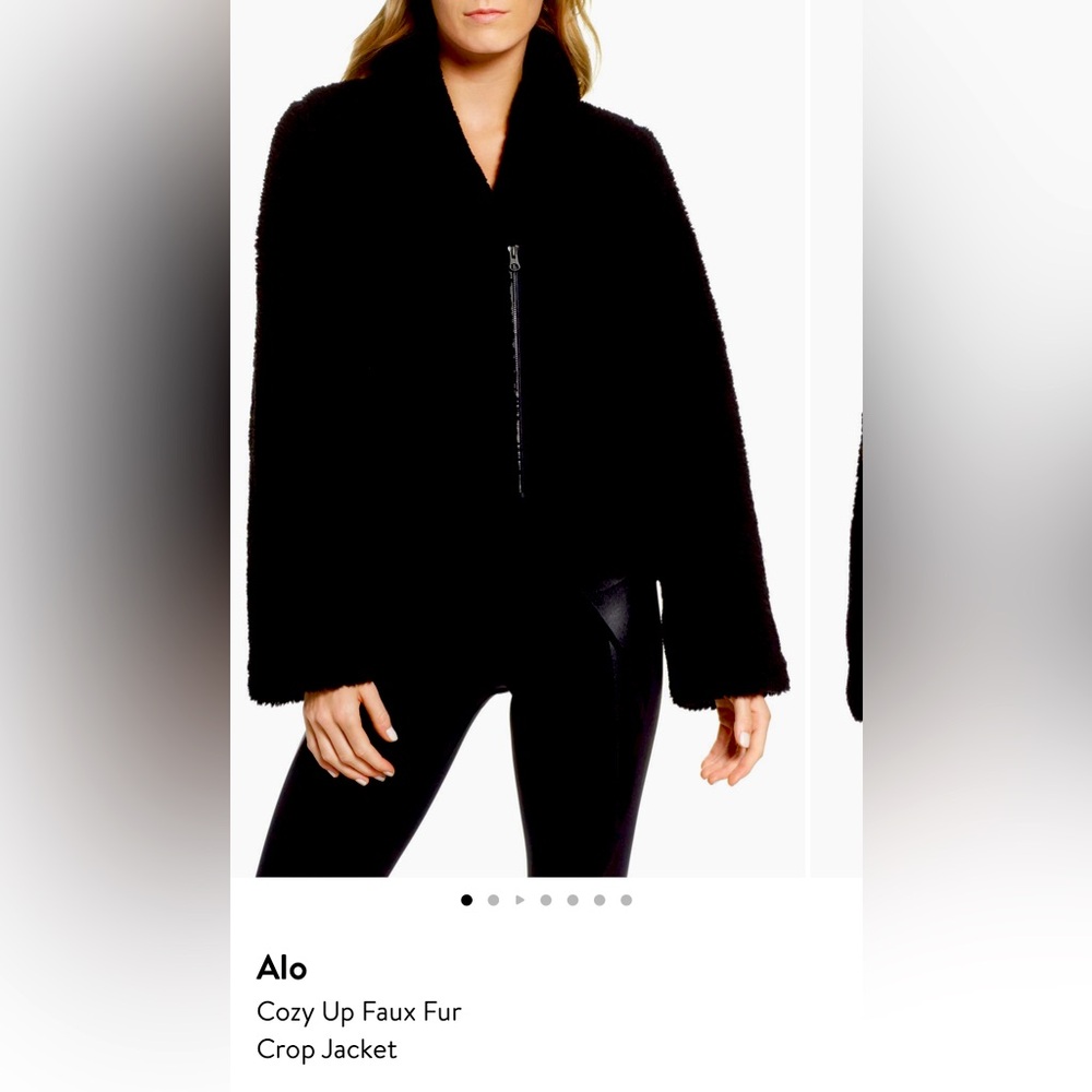Alo Cozy Up Faux Fur Jacket Black XS Sherpa